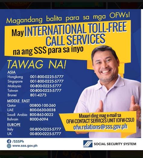 ofw relations sss gov ph|How to Contact SSS While Abroad: Toll Free Number, .